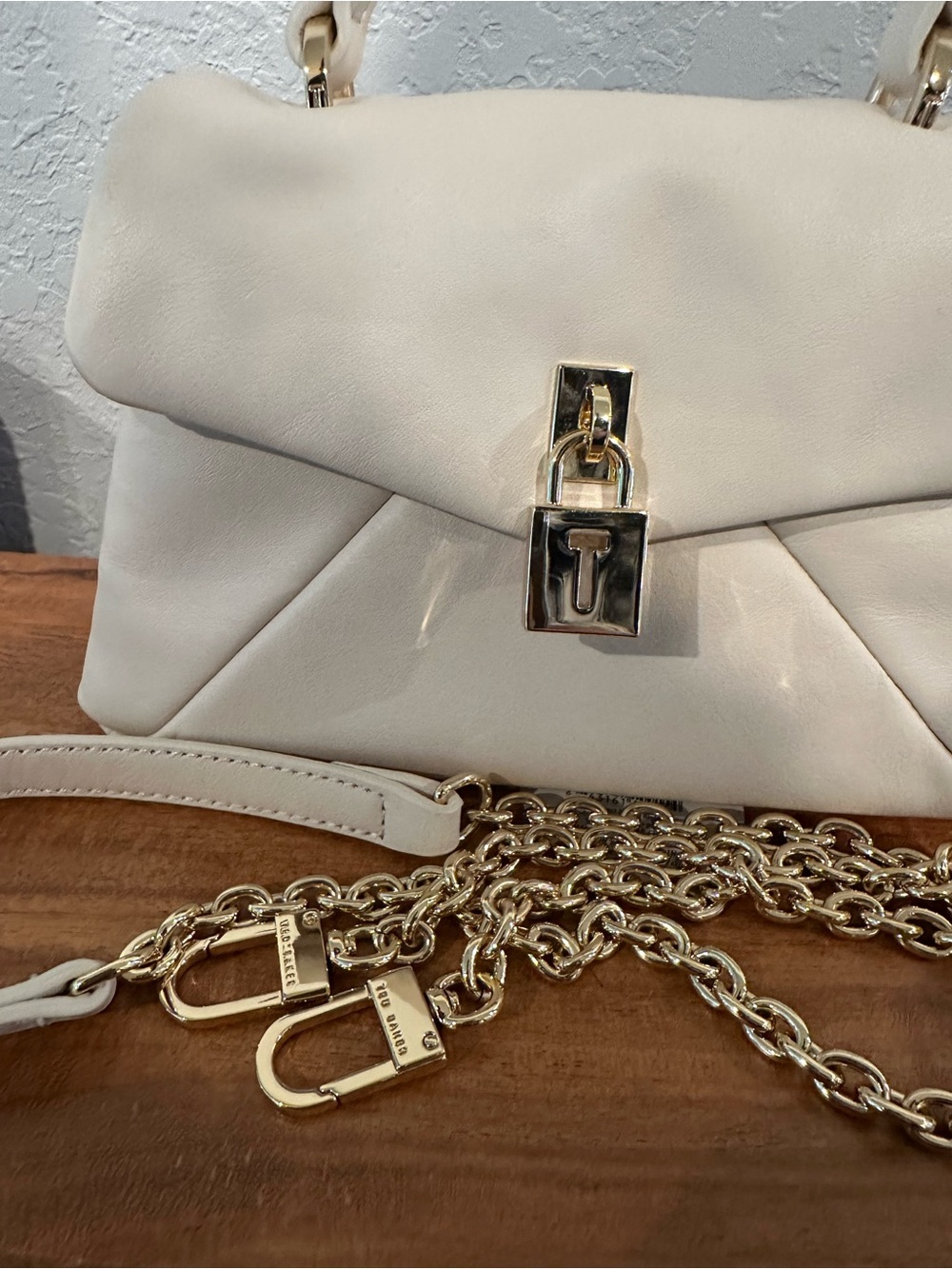 NWOT Ted Baker London "Poppy" Smooth Leather Mini Satchel Bag Off-White